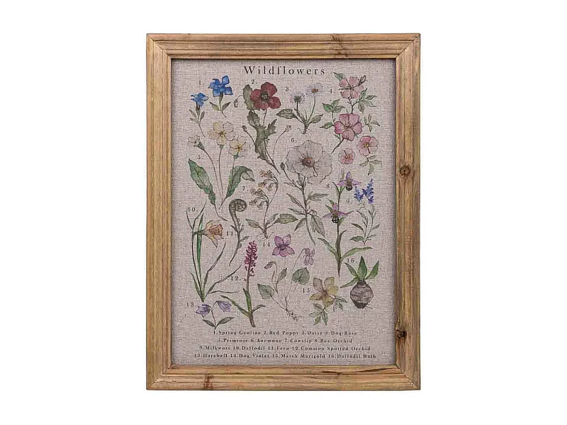 Quadro de madeira e tecido impresso