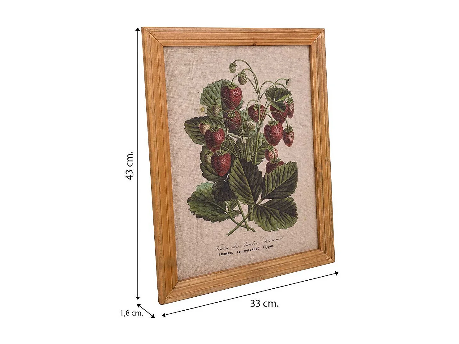 Rahmen aus Holz und bedrucktem Stoff