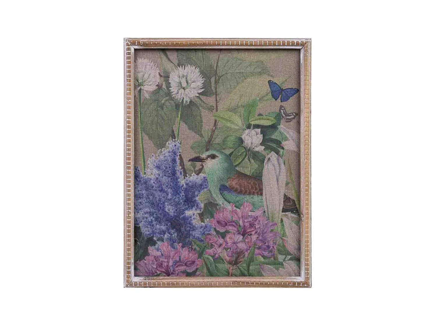 Cadre en bois et tissu imprimé