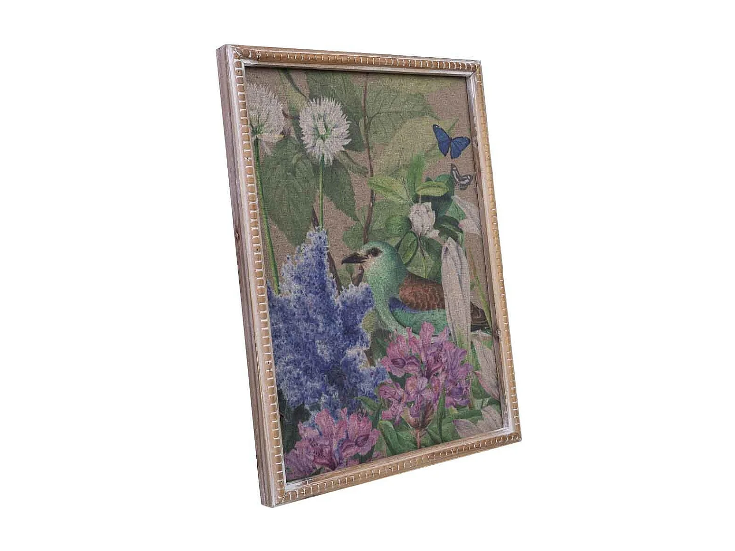 Cadre en bois et tissu imprimé