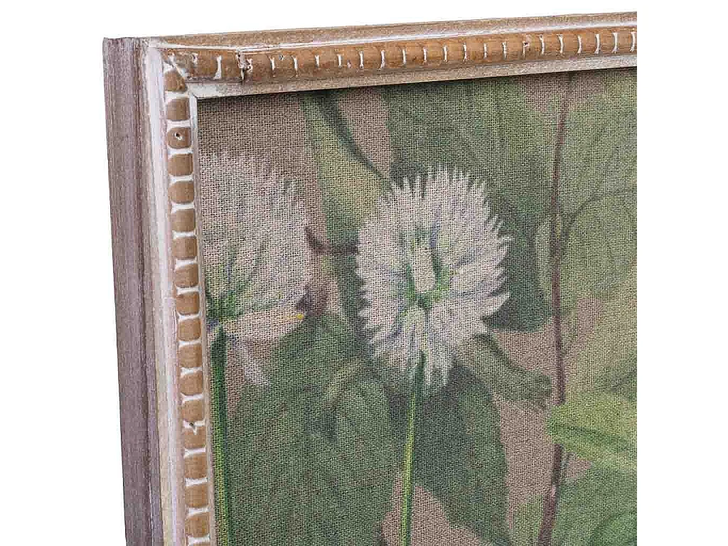 Cadre en bois et tissu imprimé