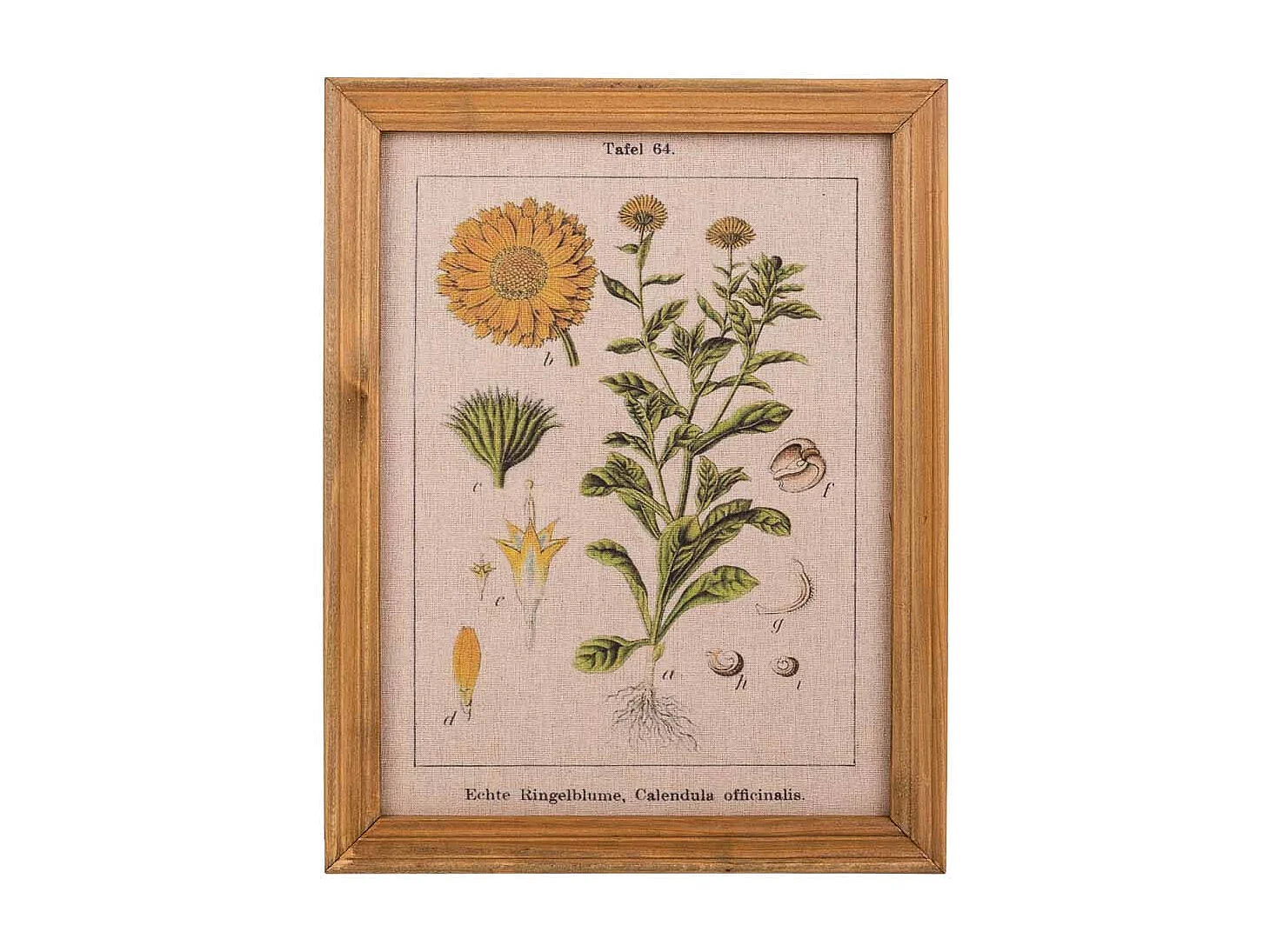 Quadro de madeira e tecido impresso