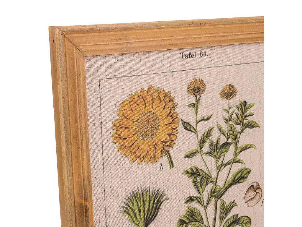 Quadro de madeira e tecido impresso