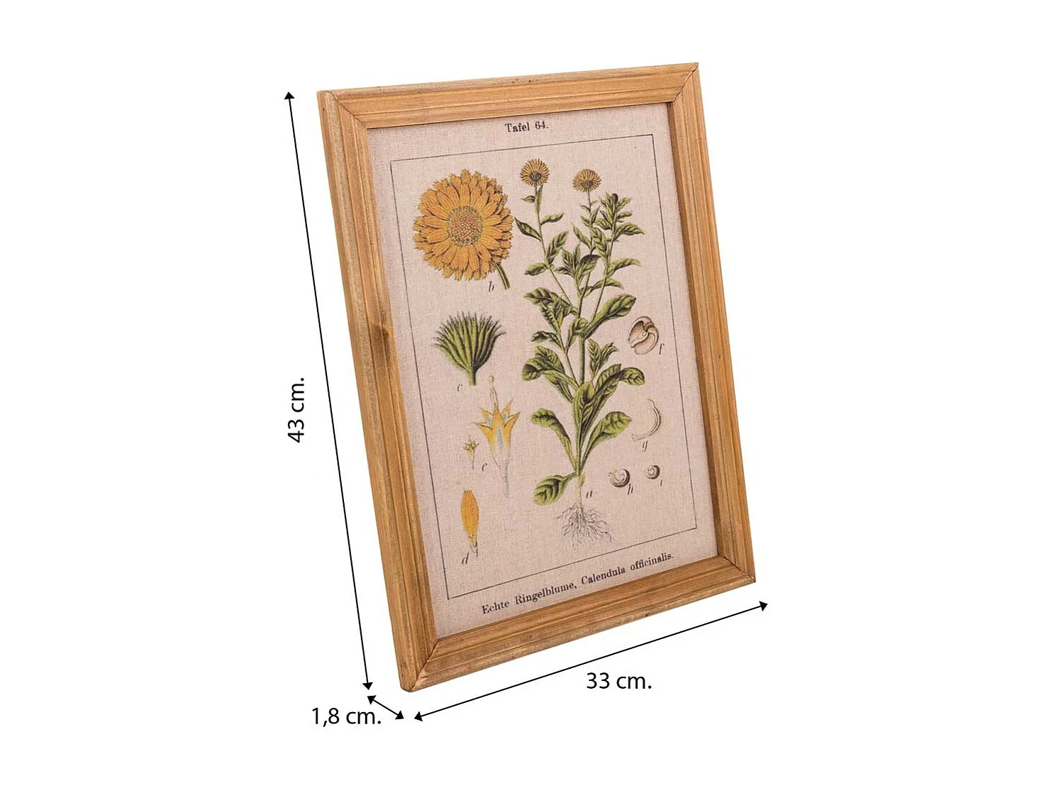 Quadro de madeira e tecido impresso