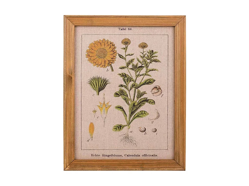 Rahmen aus Holz und bedrucktem Stoff