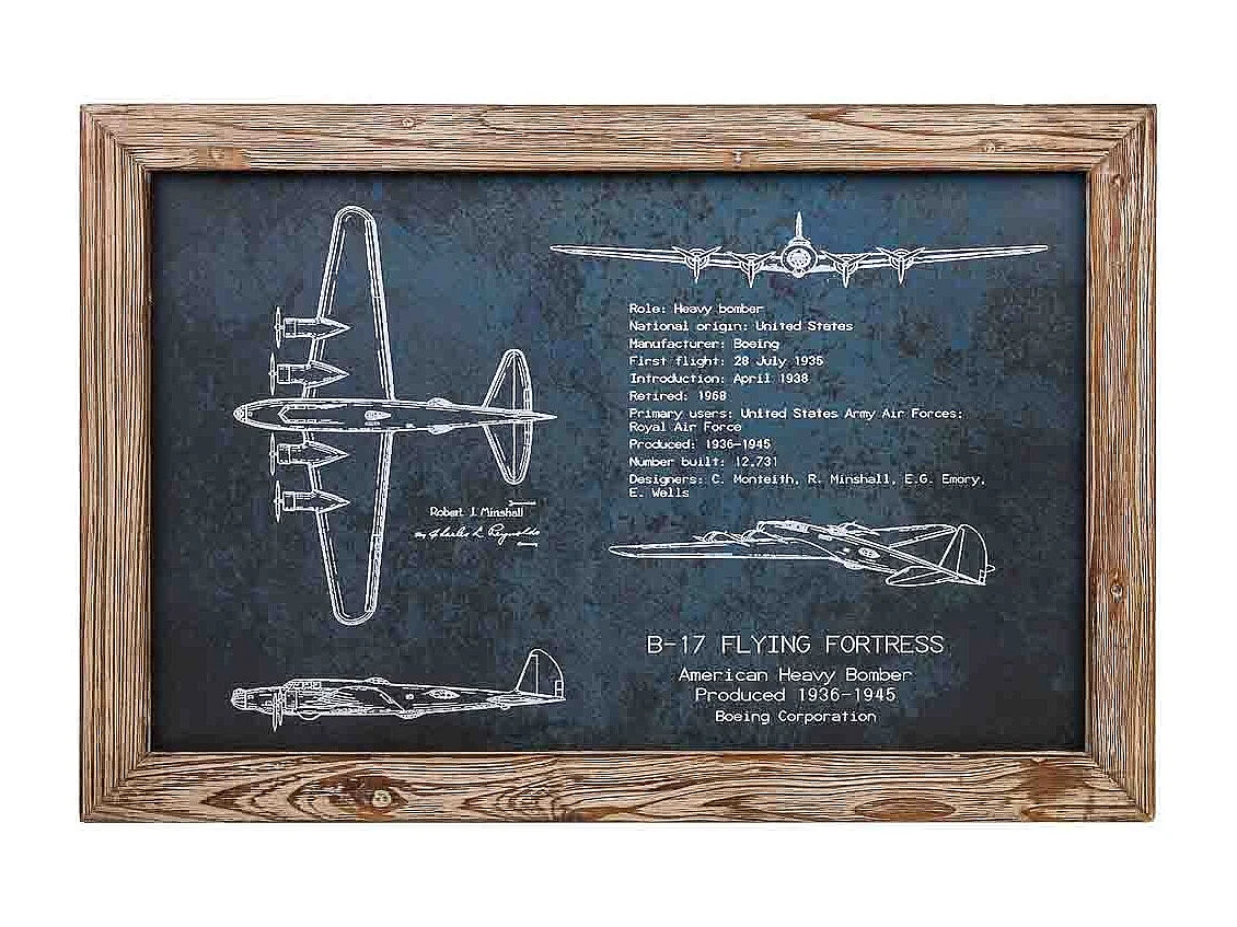 Rahmen aus Holz und bedrucktem Stoff