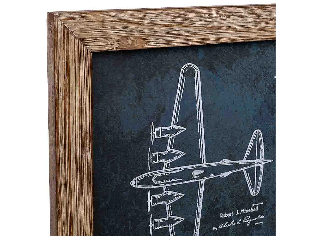 Rahmen aus Holz und bedrucktem Stoff