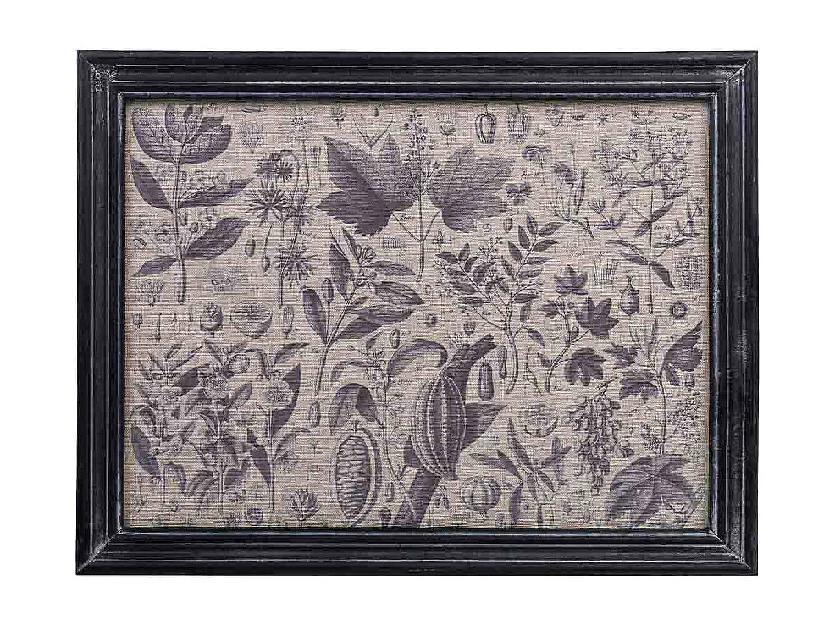 Quadro de madeira e tecido impresso