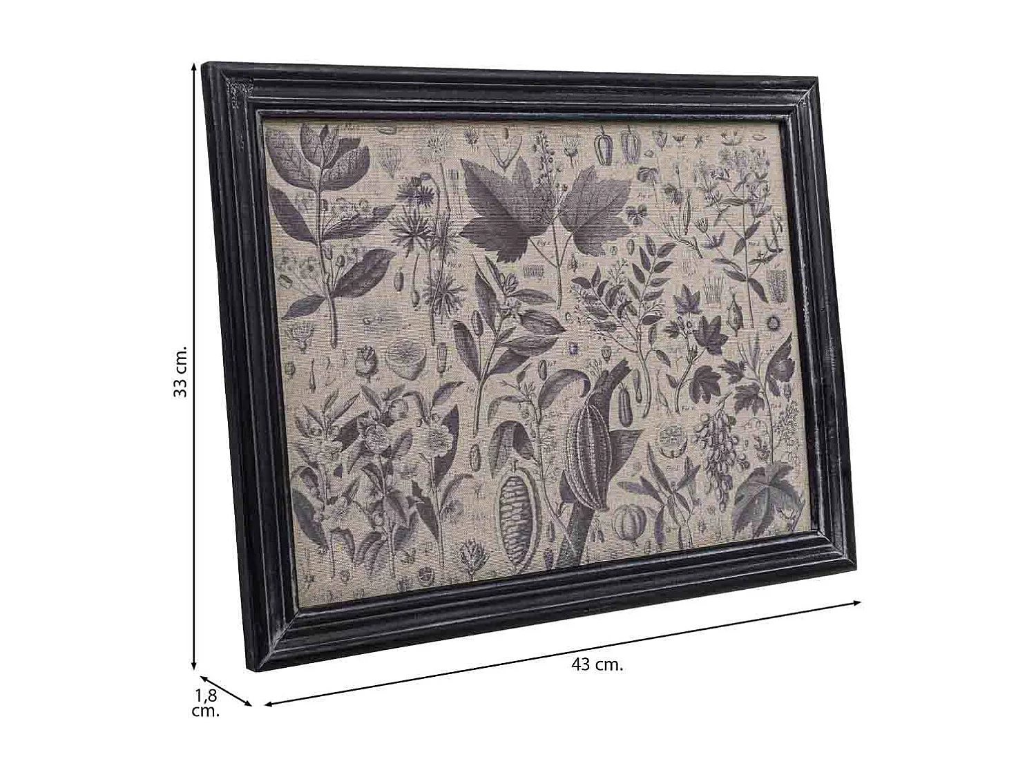 Quadro de madeira e tecido impresso