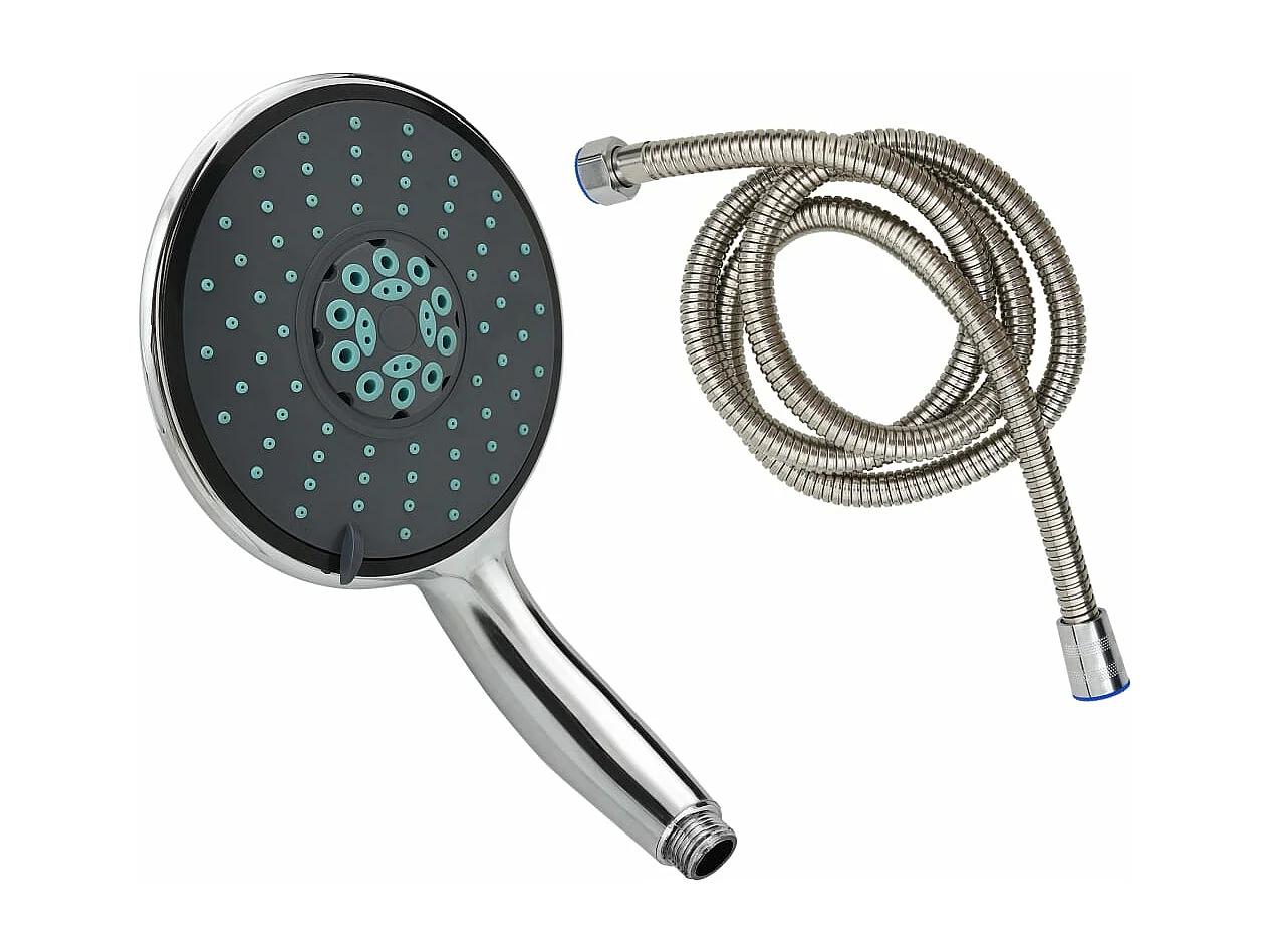 Soffione doccia multifunzione e tubo flessibile soffione doccia soffione doccia bagno 1,5 m cromato 02_0003792