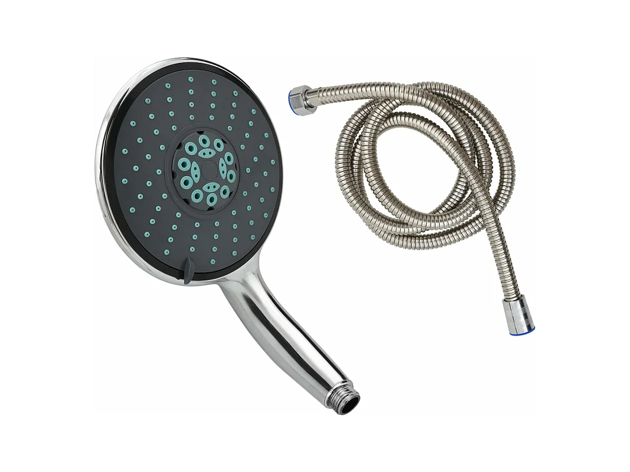 Soffione doccia multifunzione e tubo flessibile soffione doccia soffione doccia bagno 1,5 m cromato 02_0003792