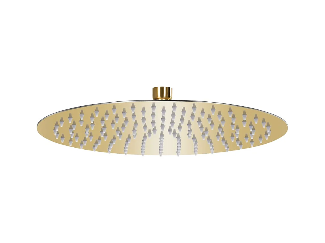 Alcachofa de ducha tipo lluvia Rociador Alcachofa de ducha Alcachofa de ducha de mano Accesorio de baño Acero inoxidable 30 cm Redondo Dorado 02_0002087