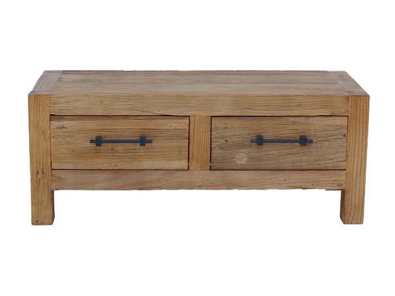 Meuble tv 2 tiroirs abattant Bois Marron - Transition Interior's