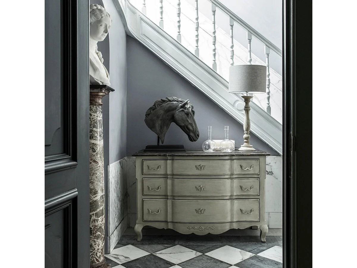 Tête cheval sur socle Résine Gris - Basique Interior's