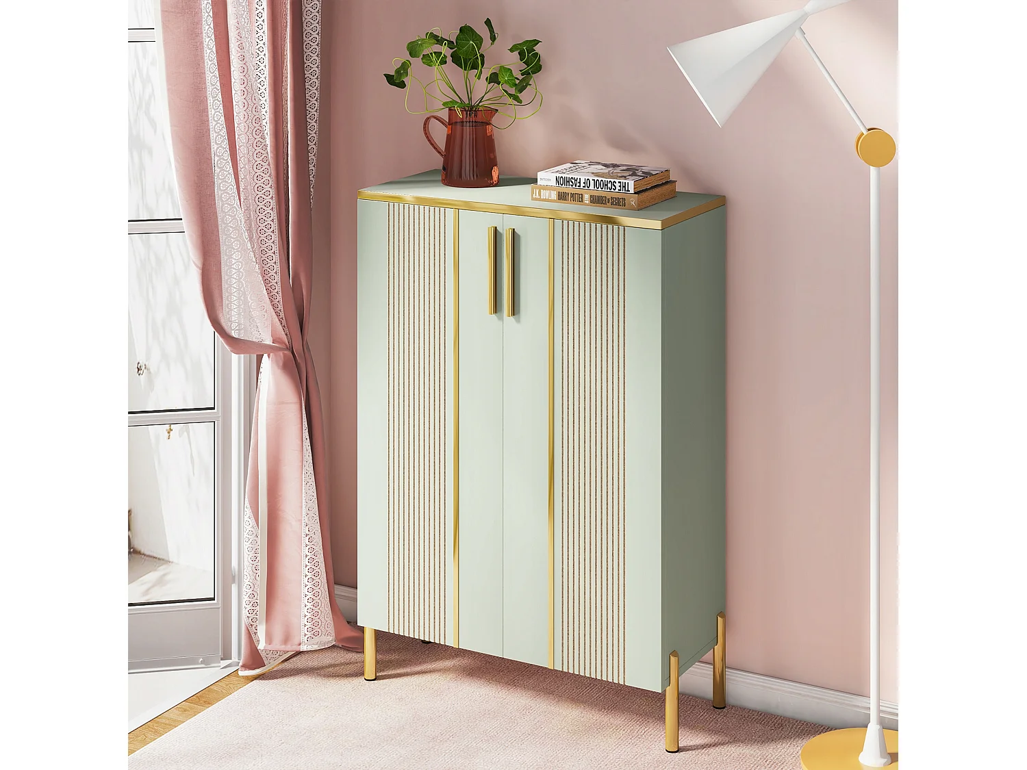 Szafka na buty z 2 drzwiami, 70 x 35 x 100 cm, 6 poziomów z regulowanymi półkami, na 22 pary butów