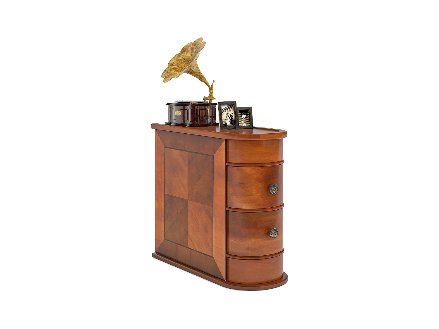 Table d'Appoint étroite en Bois, 2 Tiroirs, Bouts de Canapé de Salon, Table de Chevet Design pour Chambre, Pas de Montage Nécessaire, Noyer