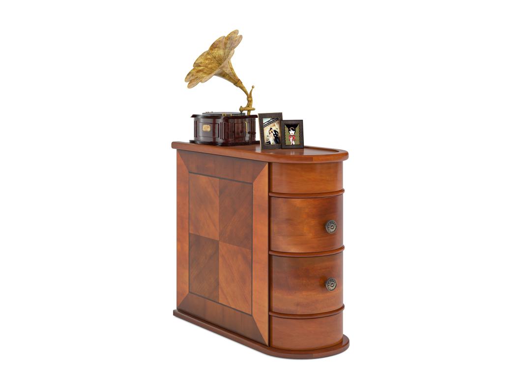 Tribesigns Smalle houten bijzettafel, 2 lades, salontafels, design nachtkastje voor slaapkamer, geen montage vereist, walnoot
