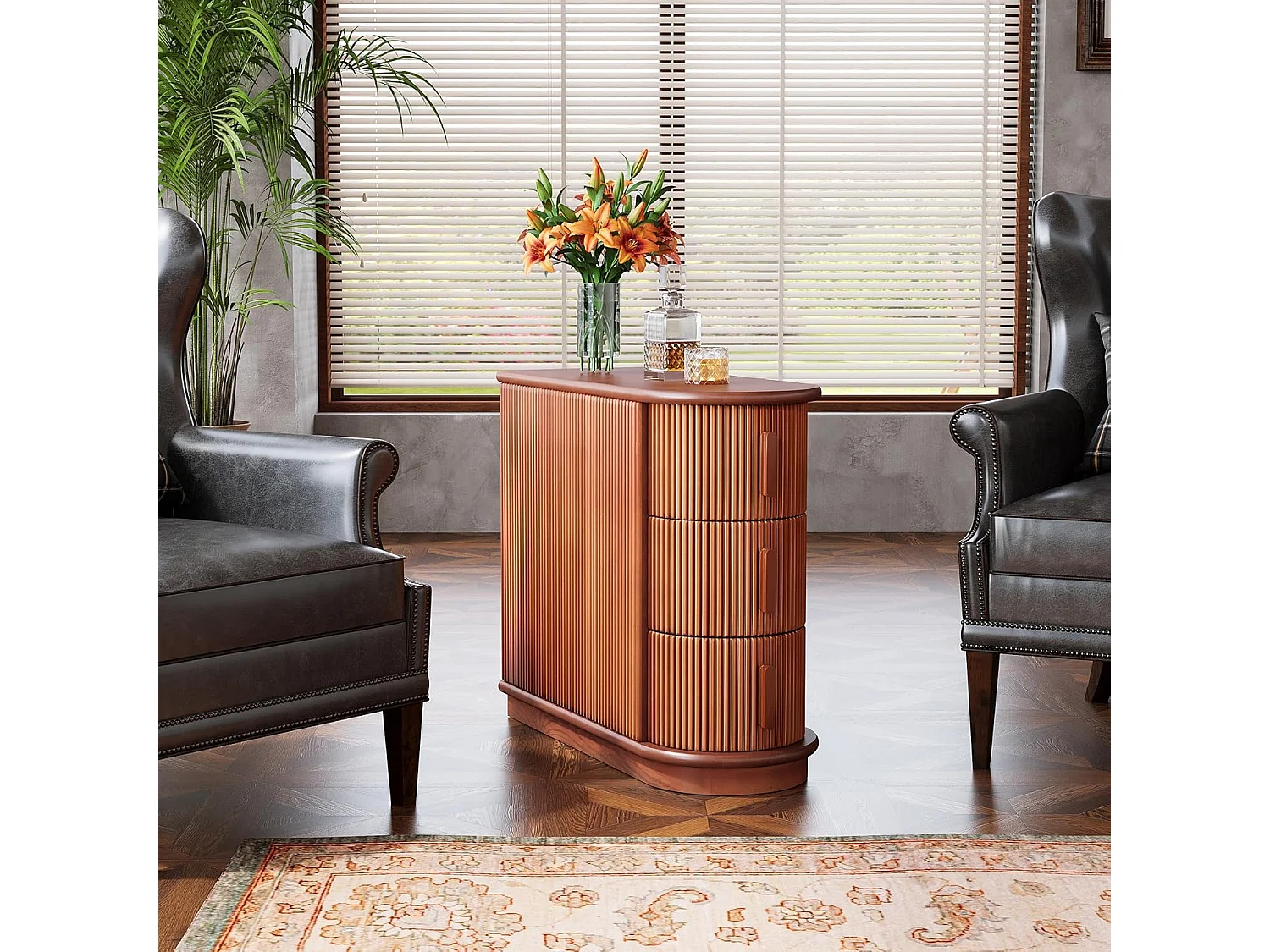 Table d'appoint en bois à 3 tiroirs, table d'appoint moderne pour canapé, table d'appoint étroite pour chaise, table de nuit mince pour salon