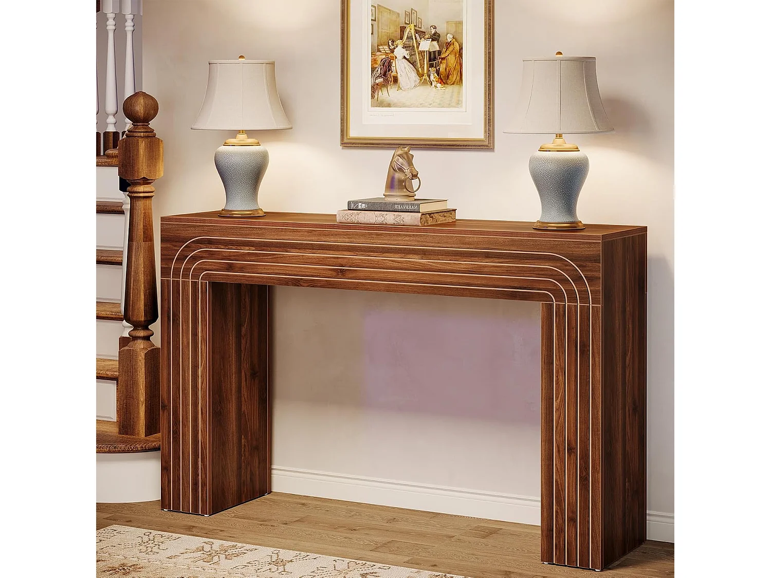 140cm de long, table étroite pour canapé, table derrière le canapé, table d'entrée moderne en bois pour l'entrée, le couloir, le salon