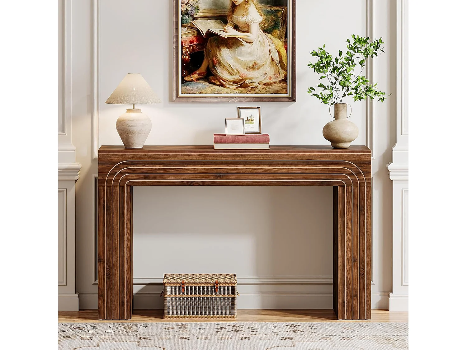 140cm de long, table étroite pour canapé, table derrière le canapé, table d'entrée moderne en bois pour l'entrée, le couloir, le salon