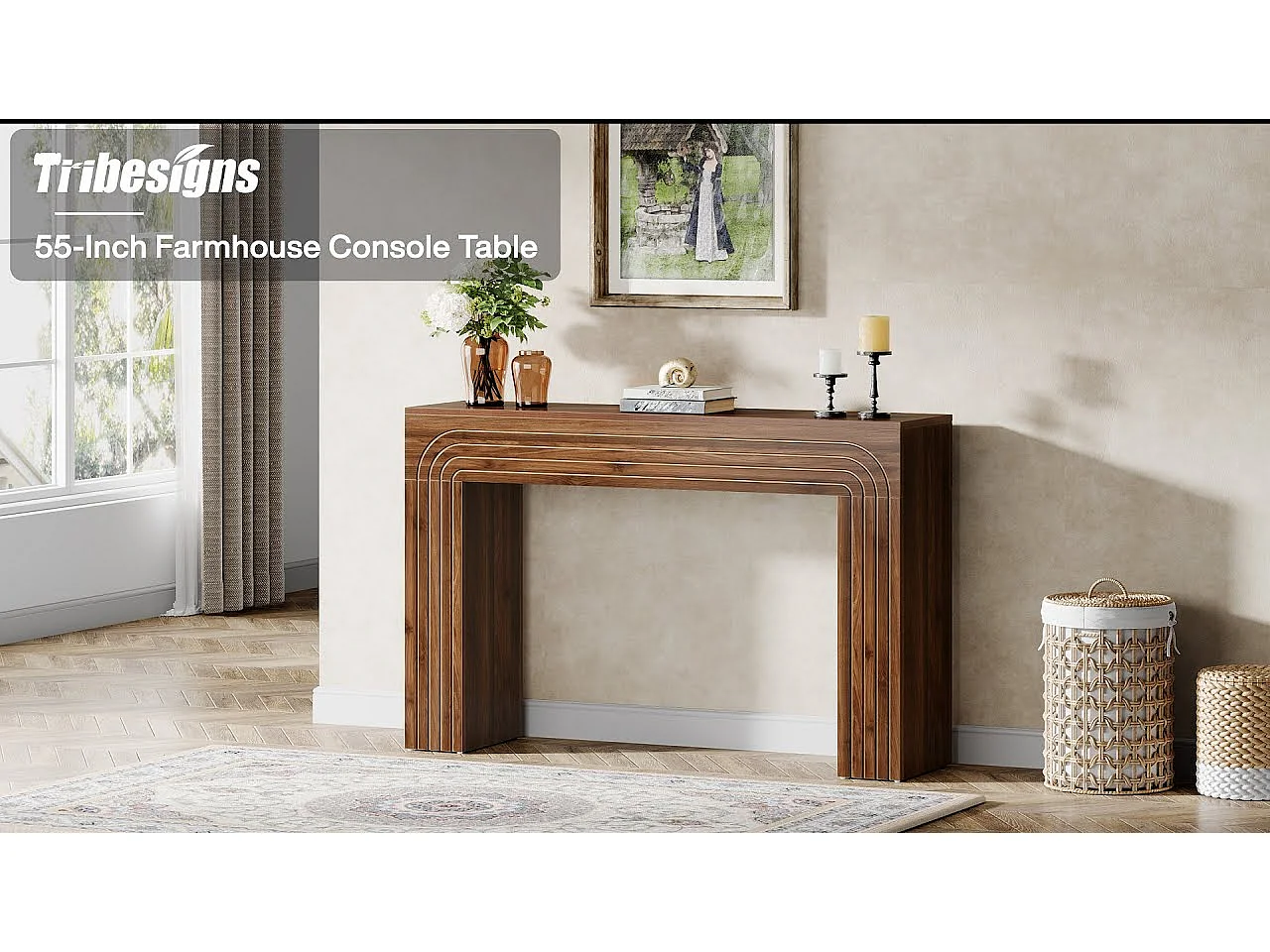 140cm de long, table étroite pour canapé, table derrière le canapé, table d'entrée moderne en bois pour l'entrée, le couloir, le salon