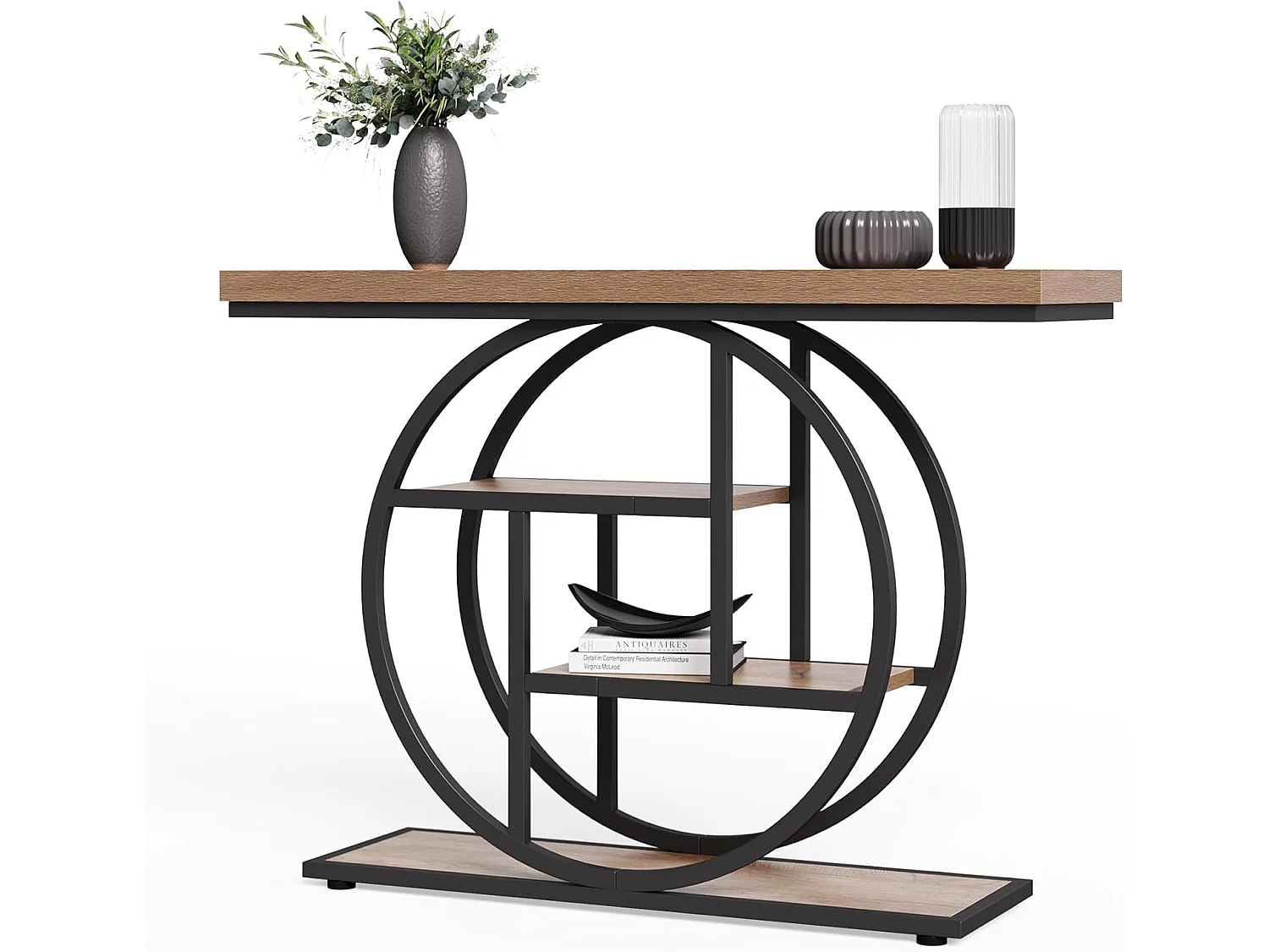 Table d'entrée à 4 étages derrière le canapé, table de canapé Farmhouse 105cm pour le salon, table de hall d'entrée pour le foyer