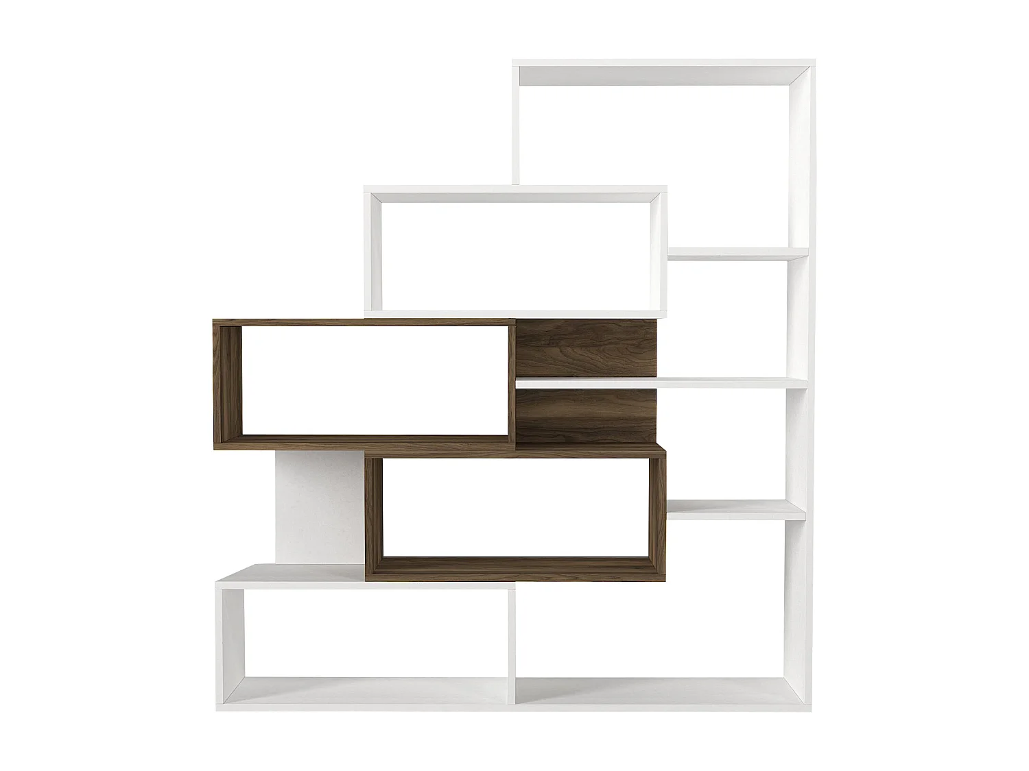 Bücherregal Marla Weiß  Walnuss