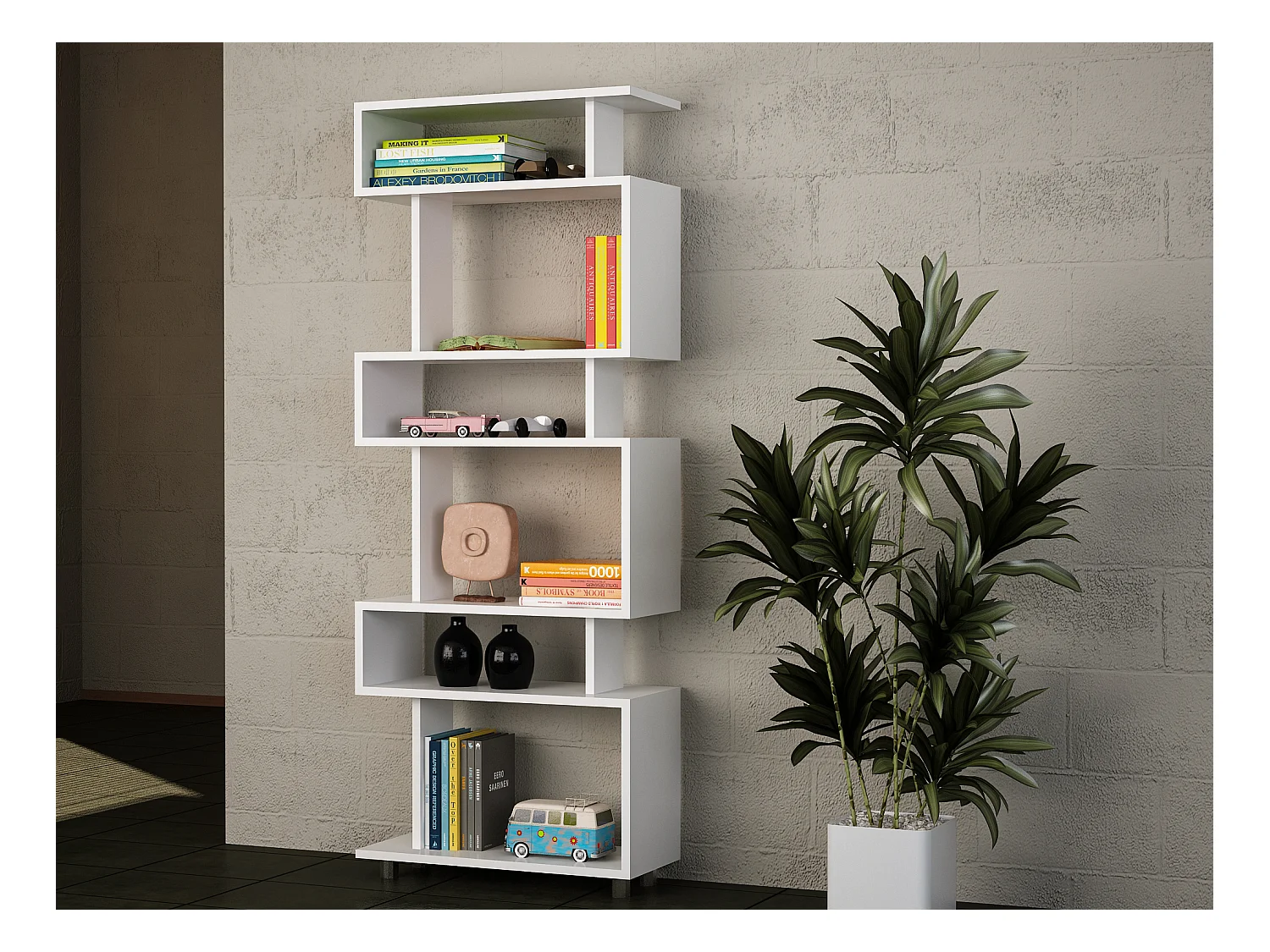 Bücherregal  Blok Weiß