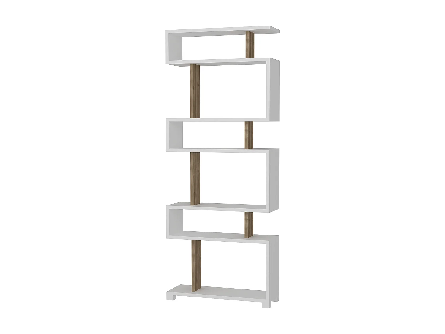 Bücherregal Blok  Weiß Walnuss