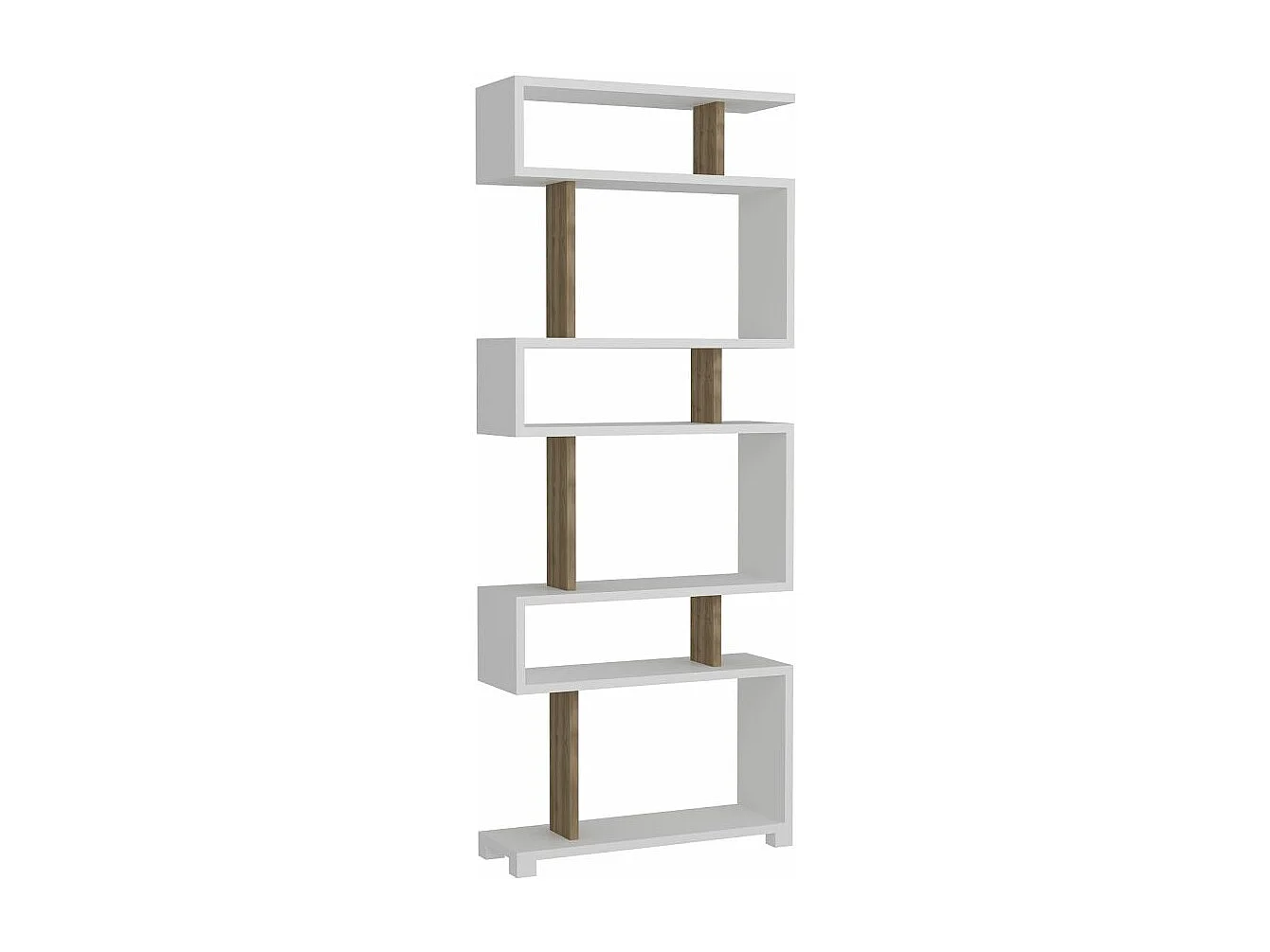 Bücherregal Blok  Weiß Walnuss