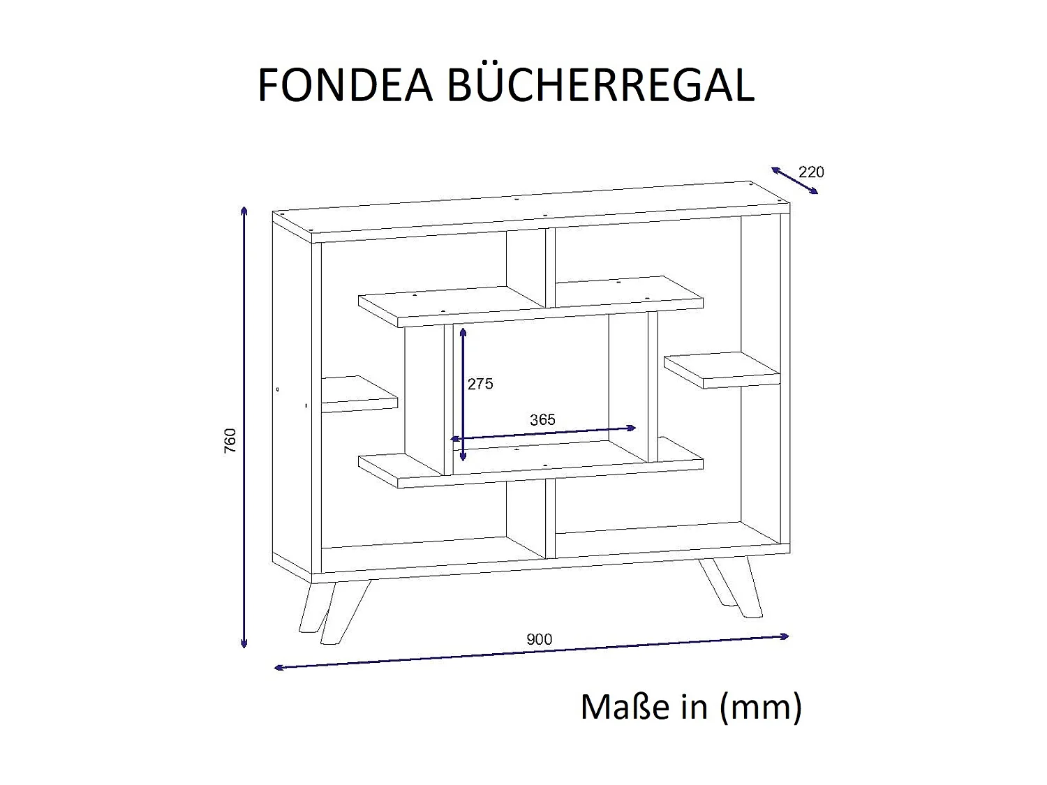 Bücherregal Fondea Weiß
