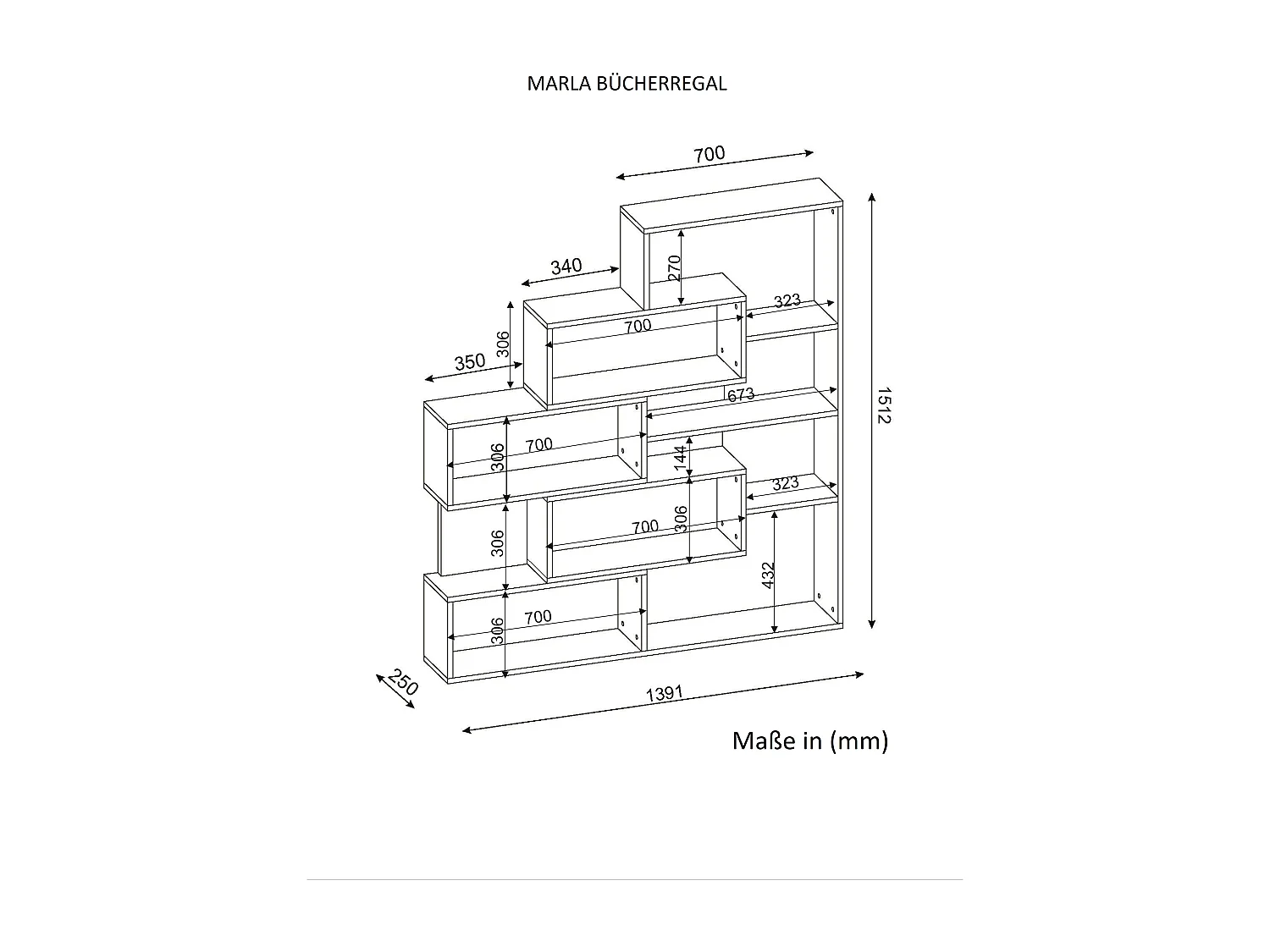 Bücherregal Marla Weiß