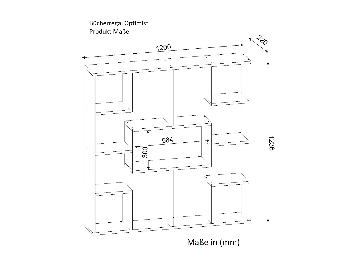 Bücherregal Optimist Weiß