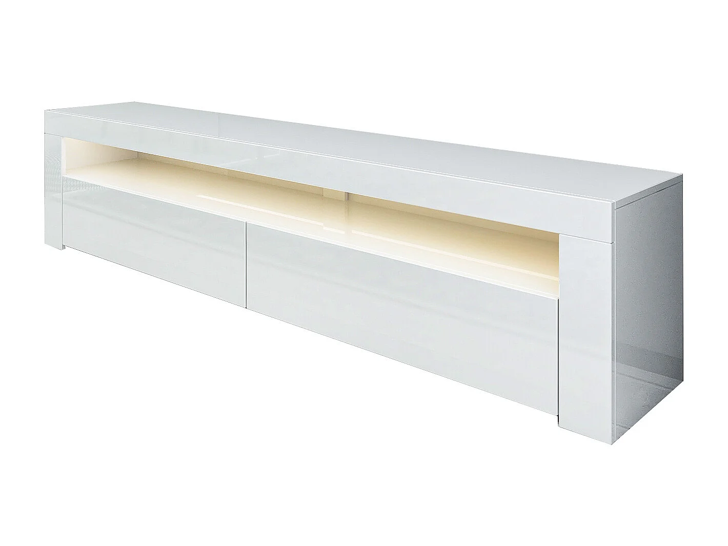 TV Lowboard Bati Weiß mit LED-Beleuchtung 92390