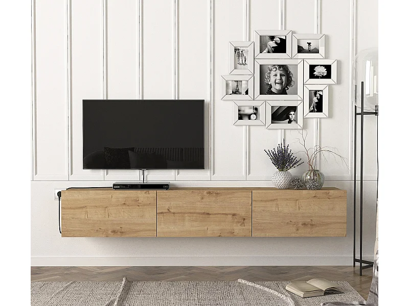 TV Lowboard Hängend Damla Eiche Saphir