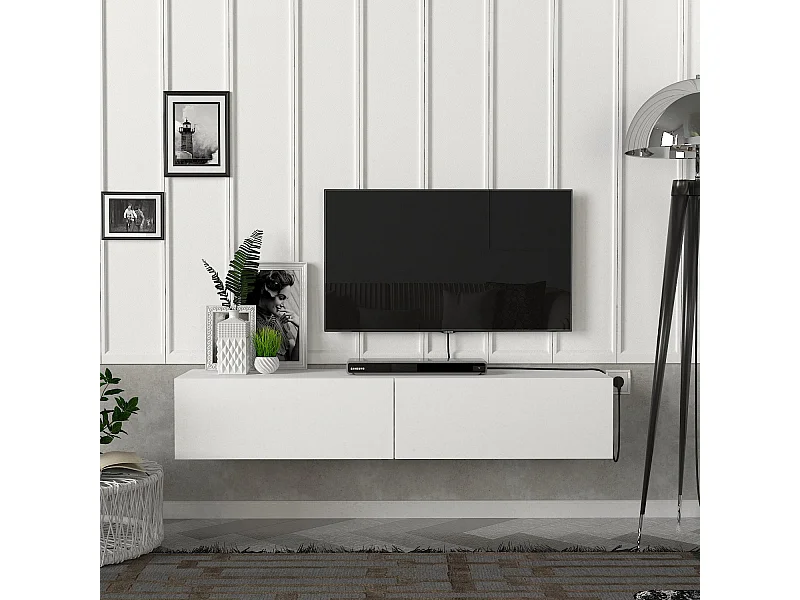 TV Lowboard Hängend Aristo Weiß