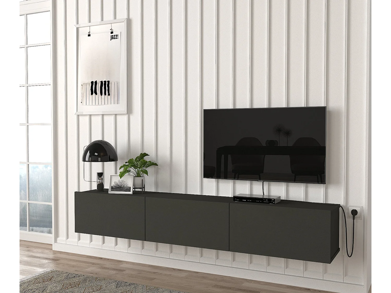 TV Lowboard Hängend Damla Anthrazit