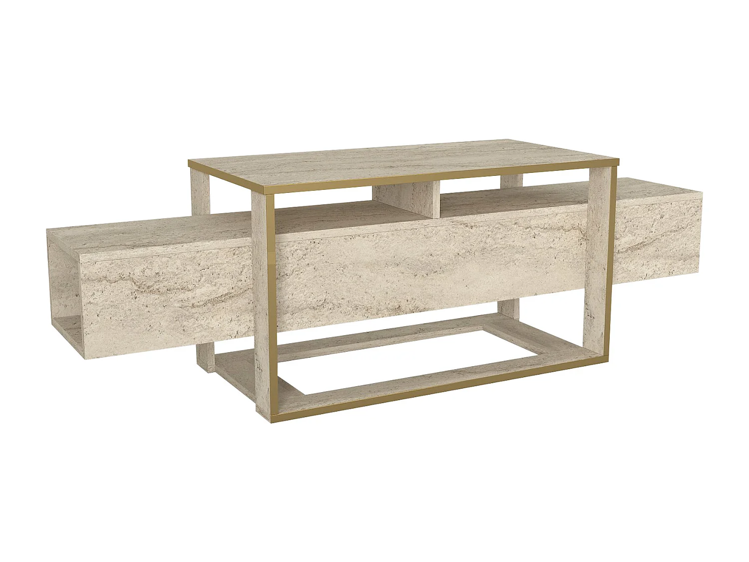 Tv Lowboard Bianco Beige Granit Optik 2499