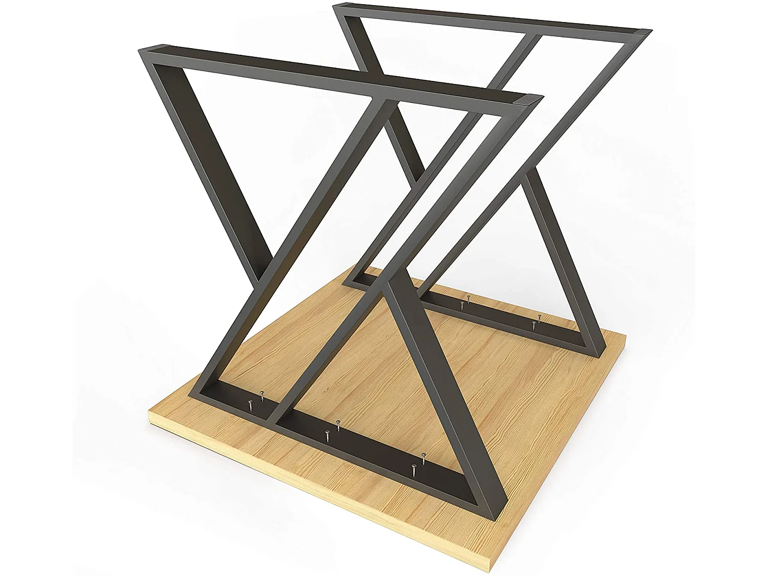 Tischgestell Metall Schwarz 2-er Set 70x72 cm