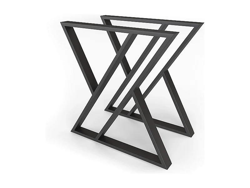 Tischgestell Metall Schwarz 2-er Set 70x72 cm