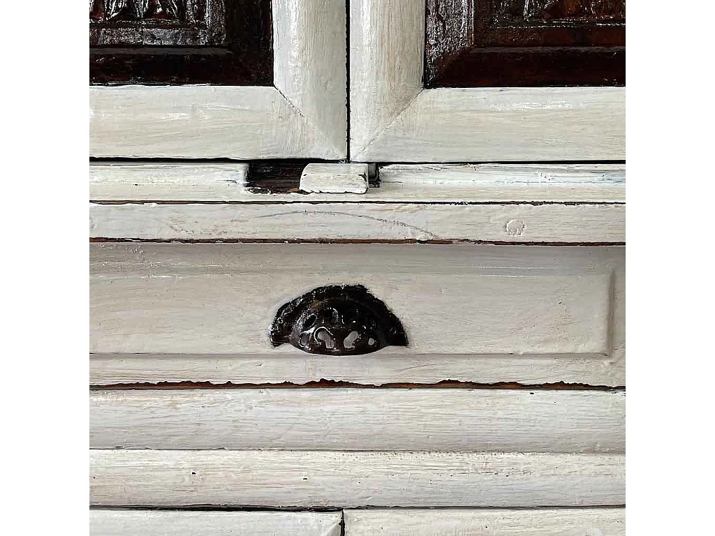 Armoire en bois finie à la main blanche 96x42x175