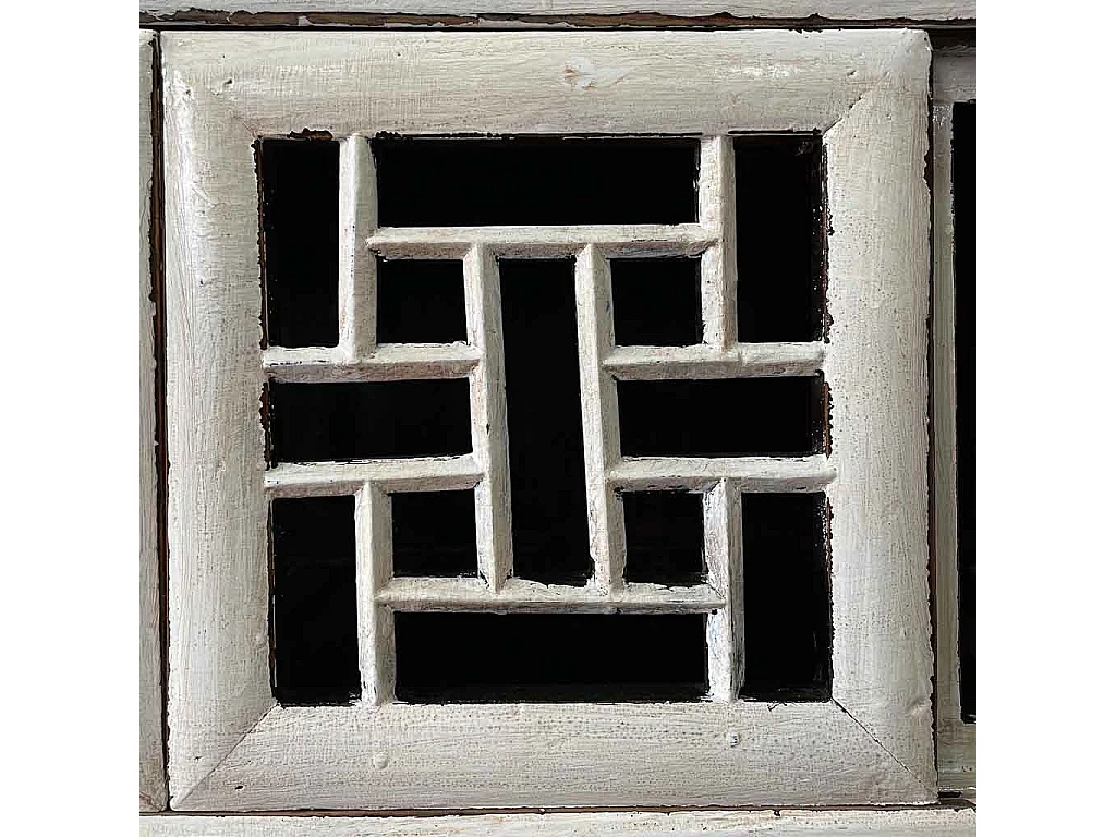 Armoire en bois finie à la main blanche 96x42x175