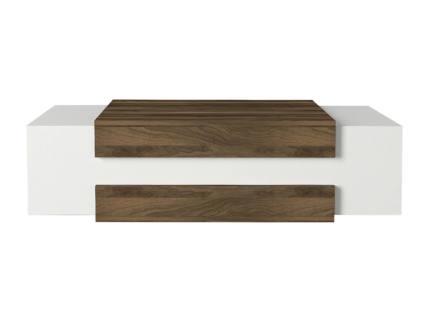 Couchtisch Nora Weiß Walnuss