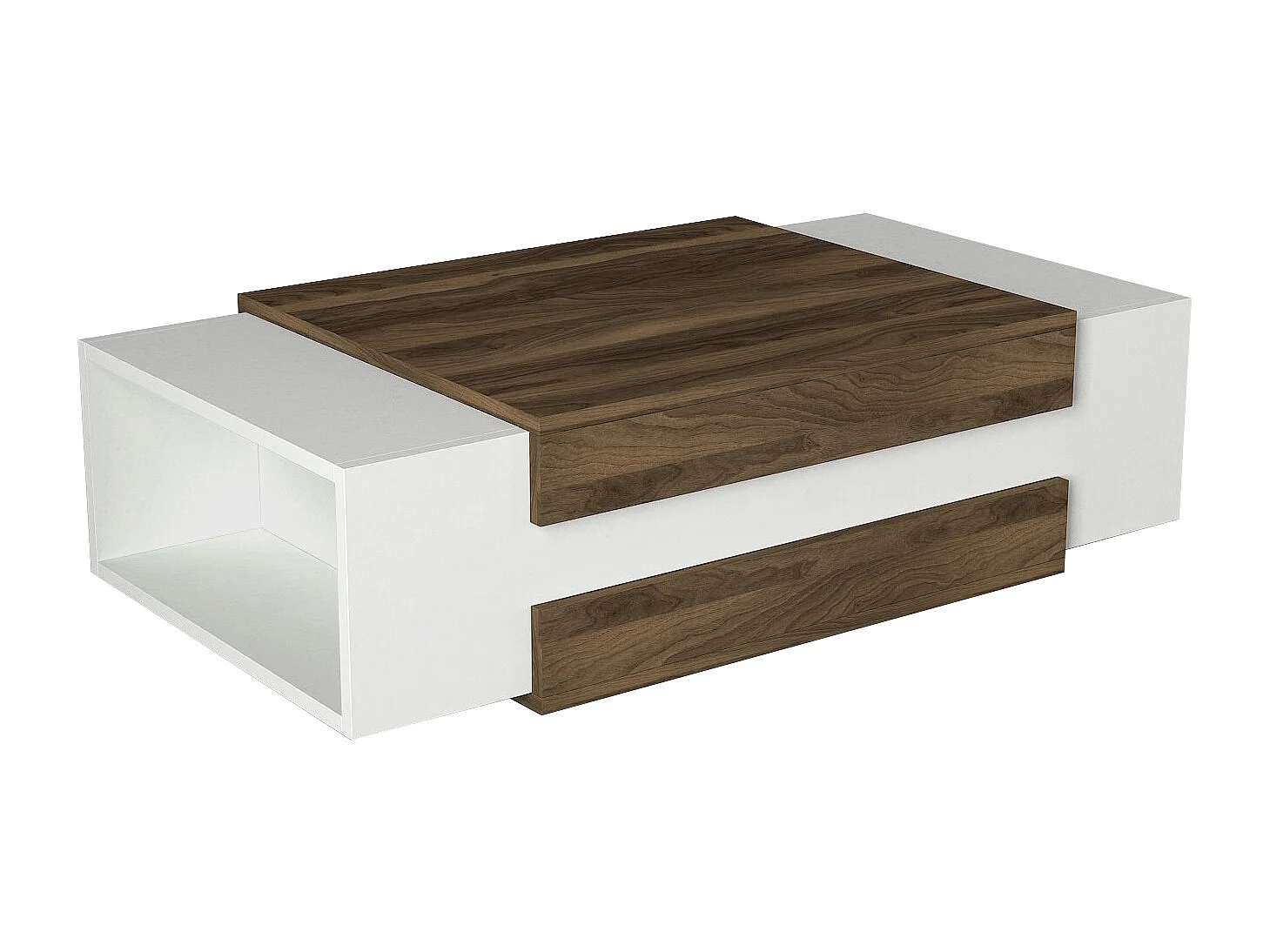 Couchtisch Nora Weiß Walnuss