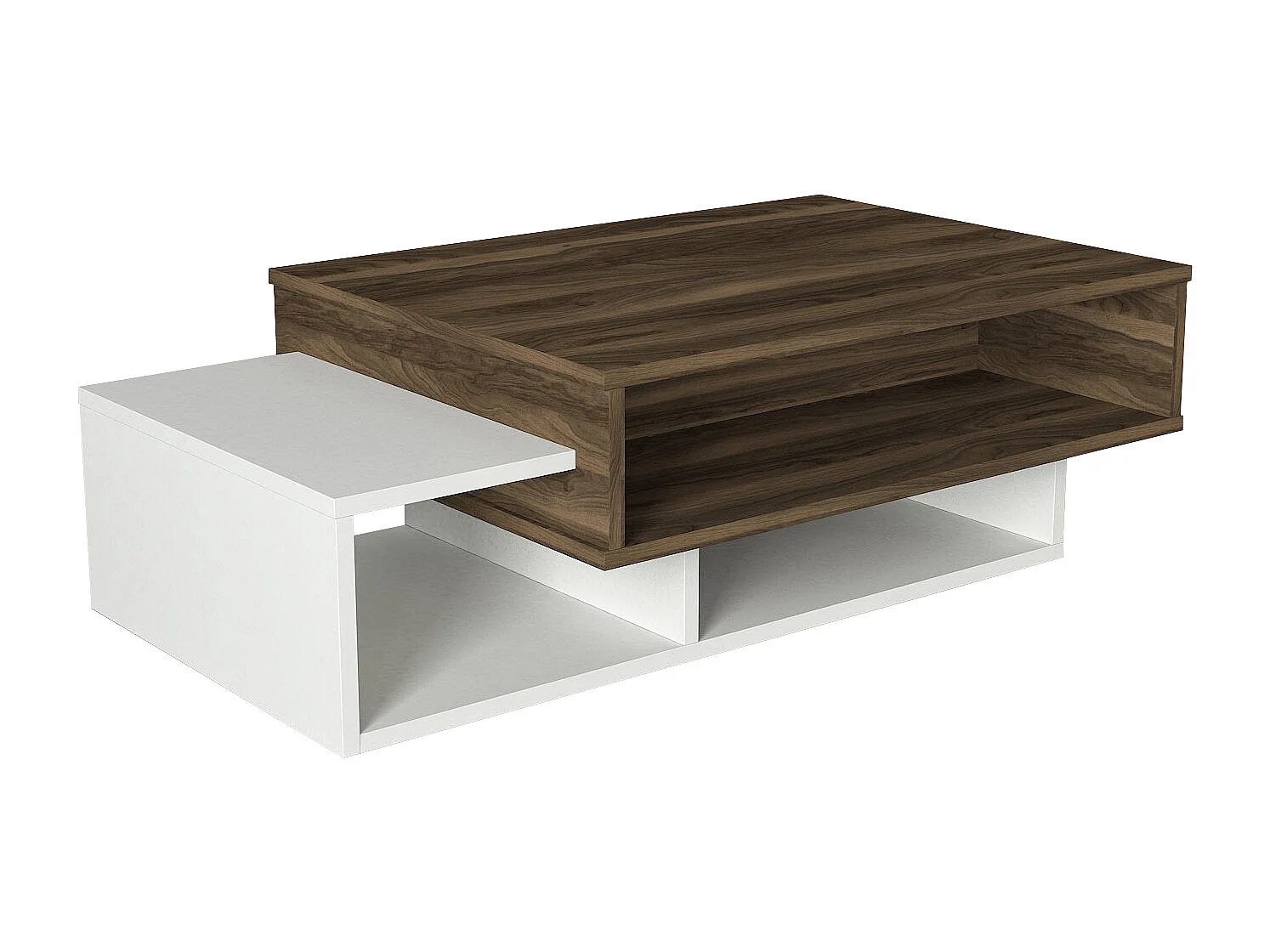 Couchtisch Tab Weiß Walnuss