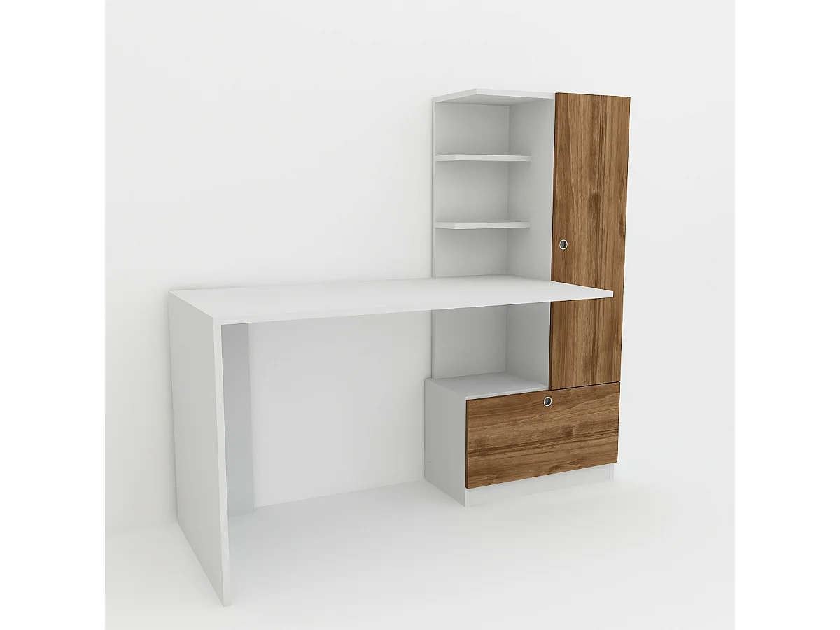 Schreibtisch  Merinos Weiß Walnuss
