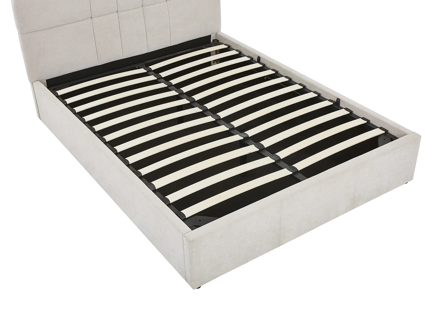 Lit coffre 140 x 190 cm - Tissu - Beige - HOPEYA de Pascal Morabito