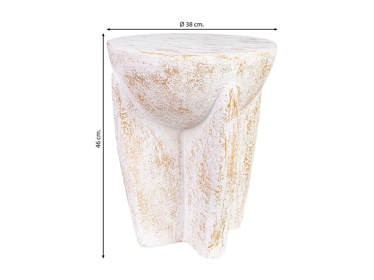 Mesa de apoio em magnésio branco 38x38x46