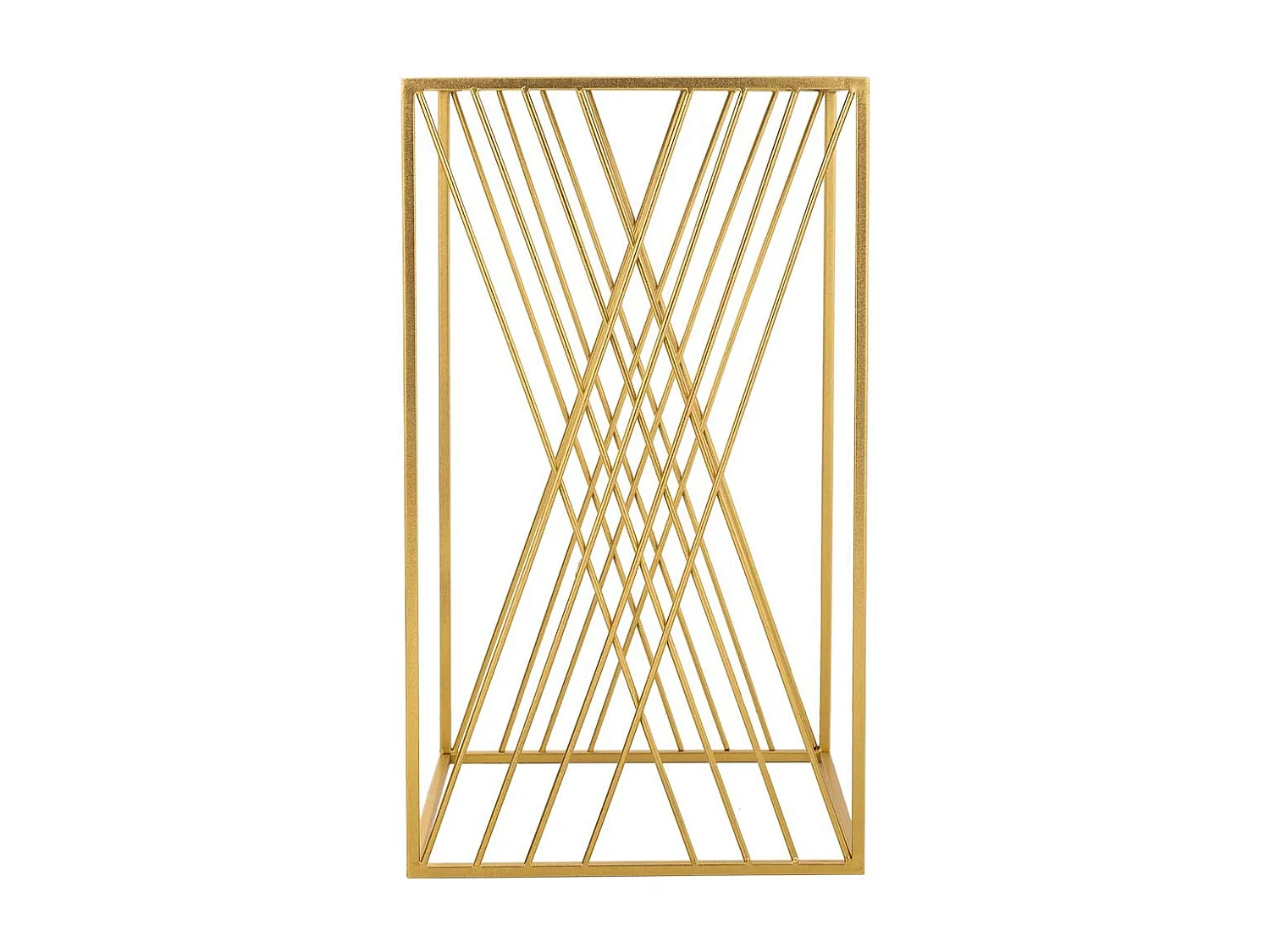 Mesa esquinera cuadrada de metal dorado   40x40x70