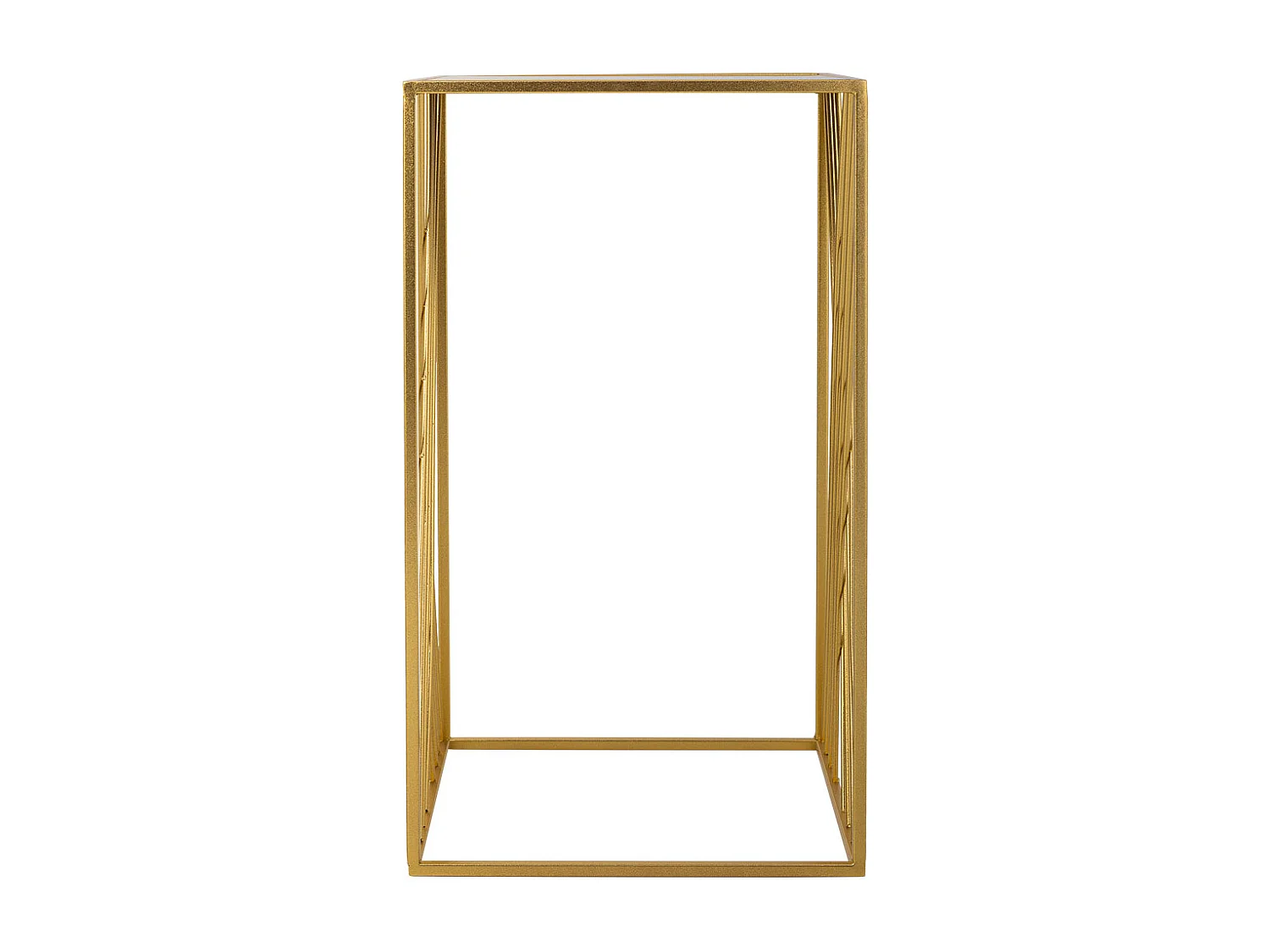 Mesa de canto quadrada em metal dourado 40x40x70